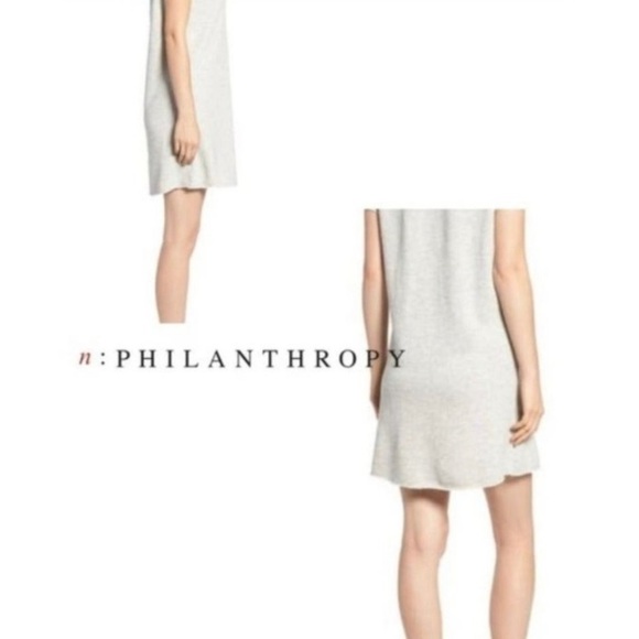 NWT N:Philanthropy CalaLilly Gray Mini Sleeve Sweatshirt Dress Size Small - Picture 2 of 16